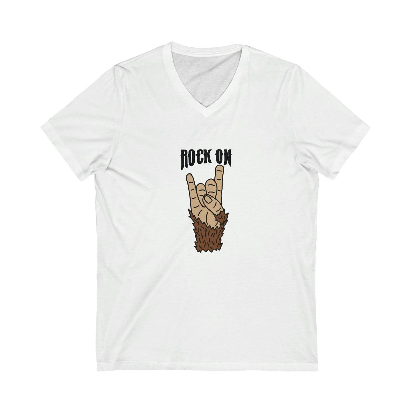 Unisex Jersey Short Sleeve V-Neck Rock On Tee