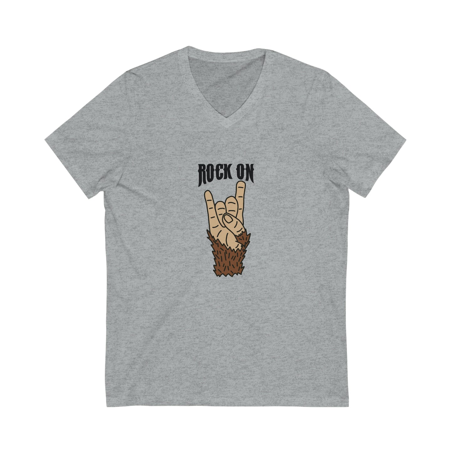 Unisex Jersey Short Sleeve V-Neck Rock On Tee